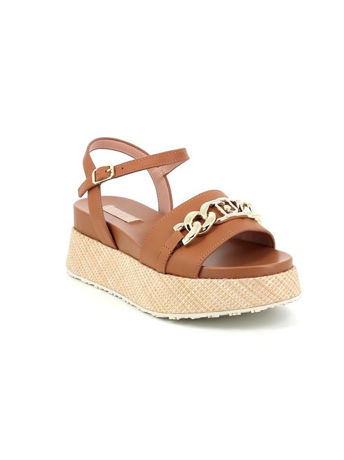 Frida 31 sandalo con zeppa da donna in pelle cuoio LIU-JO | SA4149 P0102S1853